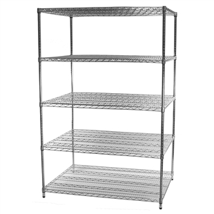 Industrial Wire Shelving Unit with 5 Shelves - 36"d x 48"w