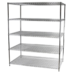 Industrial Wire Shelving Unit with 5 Shelves - 36"d x 60"w