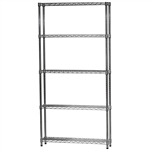 Industrial Wire Shelving Unit with 5 Shelves - 8"d x 36"w