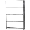 Industrial Wire Shelving Unit with 5 Shelves - 8"d x 48"w