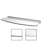 Dolle Glass Line - Clear Glass Convex Shelf - 8"-9"d x 24"w x 5/16"h (RAIL 8mm Mounts)