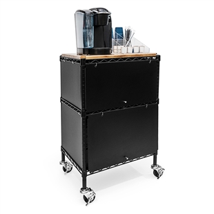 18"d x 24"w x 38"h Mobile Coffee Bar Cabinet