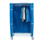 Mobile Wire Shelving Garment Rack with Cover