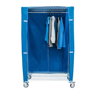 Mobile Wire Shelving Garment Rack with Cover