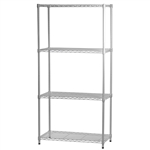 4-Shelf White Wire Shelving