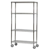 4-Shelf Chrome Wire Carts - 12"d x 42"w
