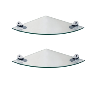 2-Piece Glass Radial Floating Shelves
