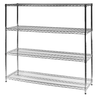 21"d x 60"w Chrome Wire Shelving w/ 4 Shelves