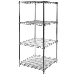 24"d x 24"w Chrome Wire Shelving Unit with 4 Shelves