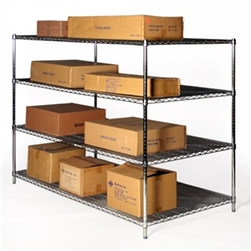 36"d x 72"w Wire Shelving with 4 Shelves