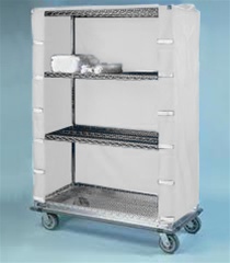 24"d Wire Shelving Cart Covers - White