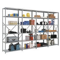 Lyon 36W x 24D x 85H 2000 Series Closed Steel Shelving with Angle Posts - 5 Heavy-Duty Adjustable Shelves - 800 lbs Shelf Capacity - Add-On Unit