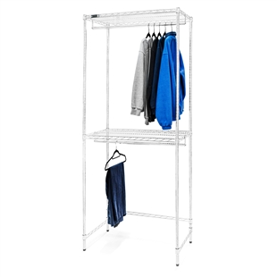 Double Hang Closet Shelving, Wire Garment Rack