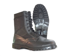 Black Leather & Nylon 8" Jungle Boot