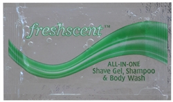 SSBP - Freshscent .34oz Shampoo/Shave/Body Wash Clear Packets