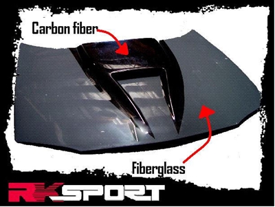 1993, 1994, 1995, 1996, 1997 Chevrolet Camaro Functional Ram Air Hood with Carbon Fiber RK Sport Hood 01011103