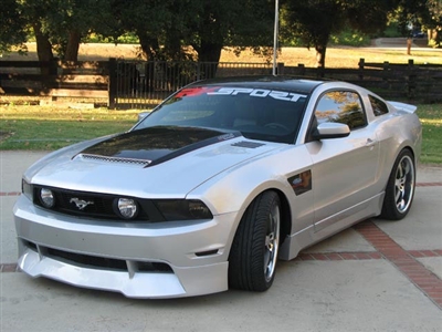 2010, 2011, 2012 Ford Mustang Carbon Fiber Blister Hood Ram Air Hood By RK Sport 18014010