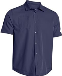 Men's Navy Under Armour Ultimate Short Sleeve Button Down CLOSEOUT