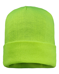 Safety Yellow Sportsman 12" Fleece Lined Cuffed Beanie CLOSEOUT