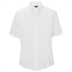 Men's White Pinpoint Oxford Short Sleeve Shirt CLOSEOUT