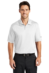 White Nike Dri-FIT Pebble Texture Polo CLOSEOUT