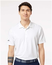 Men's White Adidas Ultimate Solid Polo CLOSEOUT