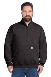 Carbon Heather Carhartt Midweight 1/4-Zip Mock-Neck Sweatshirt CLOSEOUT