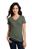 Women's Heathered Olive Perfect Blend CVC V-Neck Tee CLOSEOUT