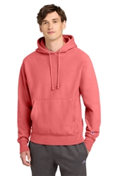 Coral Craze Champion Reverse Weave Garment-Dyed Hooded Sweatshirt CLOSEOUT