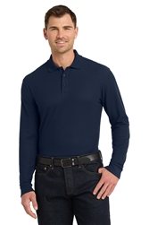 Navy  Port Authority Long Sleeve Core Classic Pique Polo CLOSEOUT