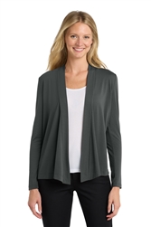 Ladies Grey Smoke Port Authority Women's Concept Open Cardigan CLOSEOUT
