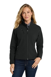 Women's Black Port Authority Textured Soft Shell Jacket CLOSEOUT