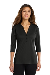 Black Women's Port Authority UV Choice Pique Henley CLOSEOUT