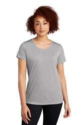Women's Silver Sport-Tek PosiCharge Competitor Cotton Touch Scoop Neck Tee CLOSEOUT