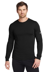 Black Nike Dri-Fit Cotton/Poly Long Sleeve Tee CLOSEOUT