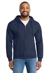Navy Port & Co Essesntial Fleece Full Zip Hooded Sweatshirt CLOSEOUT
