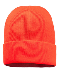 Blaze Orange Sportsman 12" Fleece Lined Cuffed Beanie CLOSEOUT