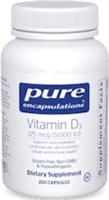 Vitamin D 5000 IU 125 mcg, 250 vcaps, by Pure Encapsulations