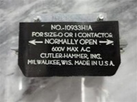 10933H1A &#8203;CH CUTLER-HAMMER AUXILIARY CONTACT 1NO SIZE 0-1