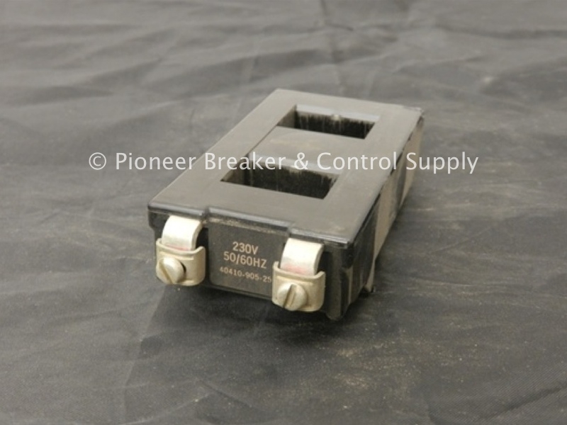 40410-905-25 (R) ALLEN-BRADLEY A-B OPERATING MAGNETIC COIL 230V 50/60HZ; FOR BULLETIN 500 LINE; 500/500F/500L/509 & 505/520F/520E; NON-REVERSING/REVERSING/MULTI-SPEED/COMBINATION MOTOR STARTERS & MAGNETIC CONTACTORS