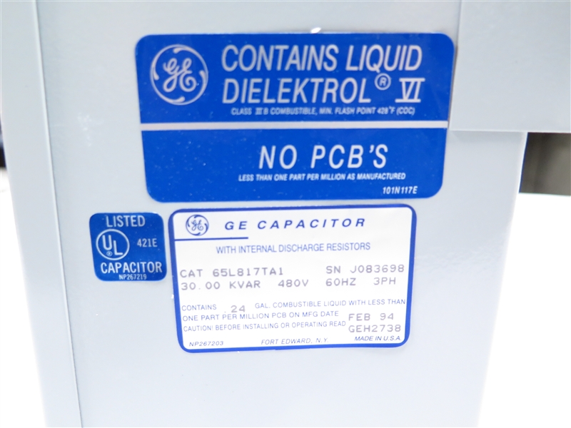 65L817TA1 GE CAPACITOR 30KVA 480V