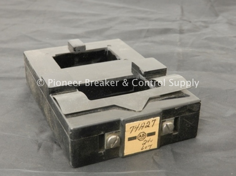 74A27 ALLEN-BRADLEY A-B OPERATING MAGNETIC COIL; 24V/60HZ; FOR BULLETIN 700 LINE; SERIES K; SIZE 4; 135A; 2-3 POLE; 702-EOJ/702L-EOJ/709-EOJ/705-E/707-E/712-E/713-E/715-E; NON-REVERSING/REVERSING/MULTI-SPEED/COMBINATION; MOTOR STARTERS & CONTACTORS