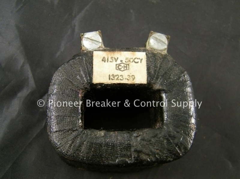 9-1323-39 (R) CUTLER HAMMER/EATON C-H OPERATING MAGNET COIL; 415V/50HZ; FOR 3-STAR BULLETIN 9560/9586/9589/9591/9556/9658/9736/9739; CONTACTOR NO.805; MODEL 6-3-3; SIZE 1; 27A; NON-REVERSING/REVERSING/MULTI-SPEED/COMBINATION; MOTOR STARTERS & CONTACTORS