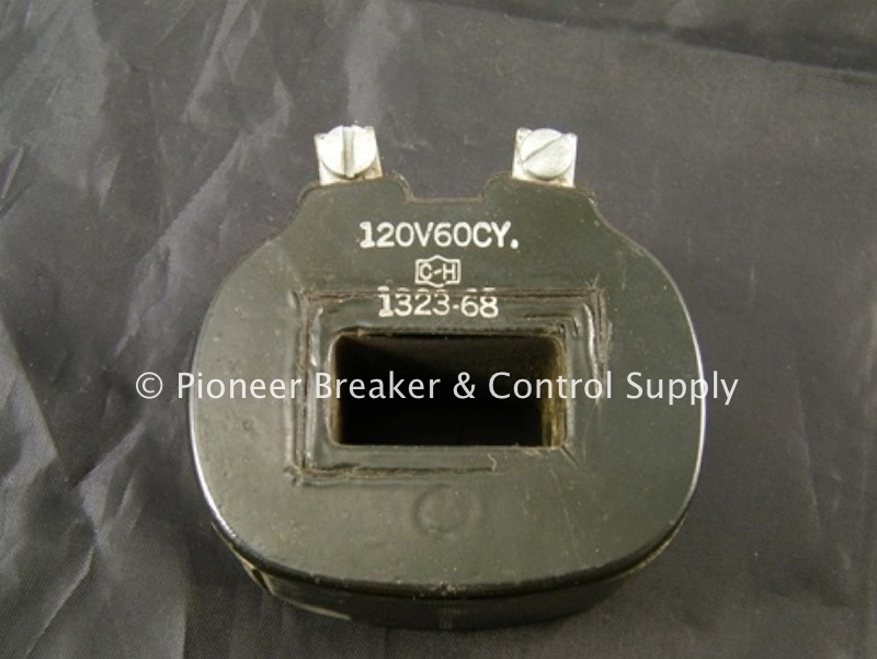 9-1323-68 (R) CUTLER HAMMER/EATON C-H OPERATING MAGNET COIL; 120V/60HZ; FOR 3-STAR BULLETIN 9560/9586/9589/9591/9556/9658/9736/9739; CONTACTOR NO.805; MODEL 6-3-3; SIZE 1; 27A; NON-REVERSING/REVERSING/MULTI-SPEED/COMBINATION; MOTOR STARTERS & CONTACTORS