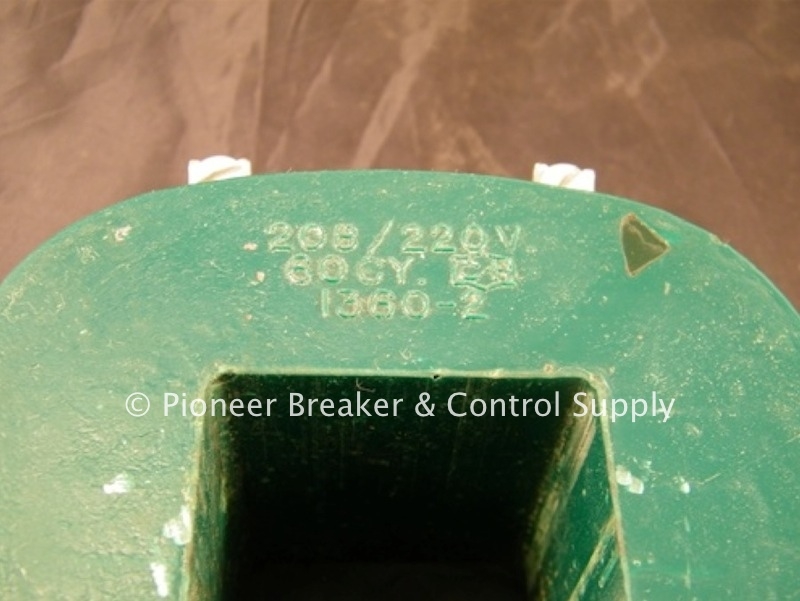 9-1360-2 (R) CUTLER HAMMER/EATON C-H OPERATING MAGNET COIL; 208V/220V 60HZ; FOR 3-STAR BULLETIN 9560/9586/9589/9591/9556/9658/9736/9739; CONTACTOR NO.989/990/991/MODEL 6-16-2/6-14-2; SIZE 3 & 4; 90A/135A; STARTERS/CONTACTORS; NO.9560X293/9560H76B/9560H78B