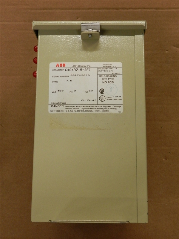 C484R7.5-3FI ABB  3PH 480V.7.5KVAR W/3FI CAPACITOR B160005