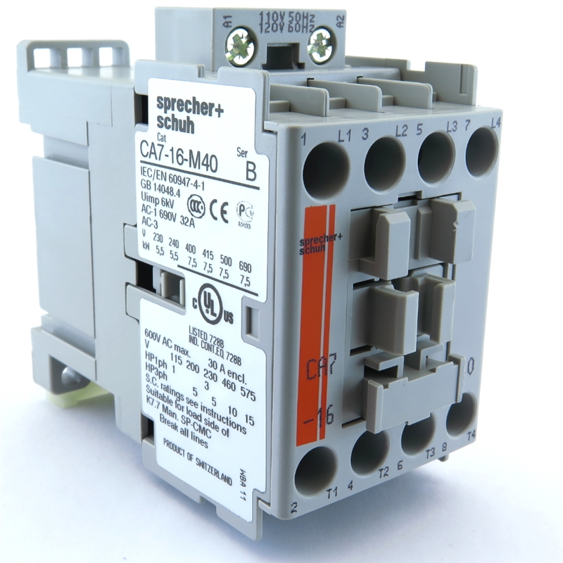 CA7-16-M40-120V SPRECHER & SCHUH 4 MAIN POLE 4NO AUX CONTACTS 120V  CONTACTOR