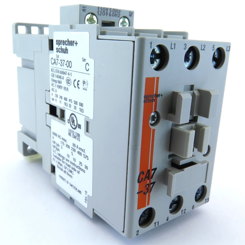 CA7-37-00-120V SPRECHER+SCHUH NON-REVERSING, THREE POLE CONTACTOR WITH AC COIL  50/60HZ 110/120V