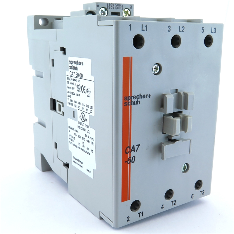 CA7-60-10-220V SPRECHER+SCHUH NON-REVERSING, THREE POLE CONTACTOR WITH AC COIL 50/60HZ 208-240V 1NO AUXILIARY CONTACT