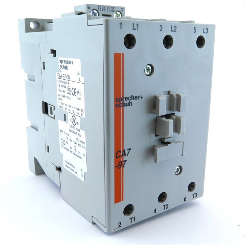 CA7-97-01-120V SPRECHER+SCHUH NON-REVERSING, THREE POLE CONTACTOR WITH AC COIL 50/60HZ 110/120V